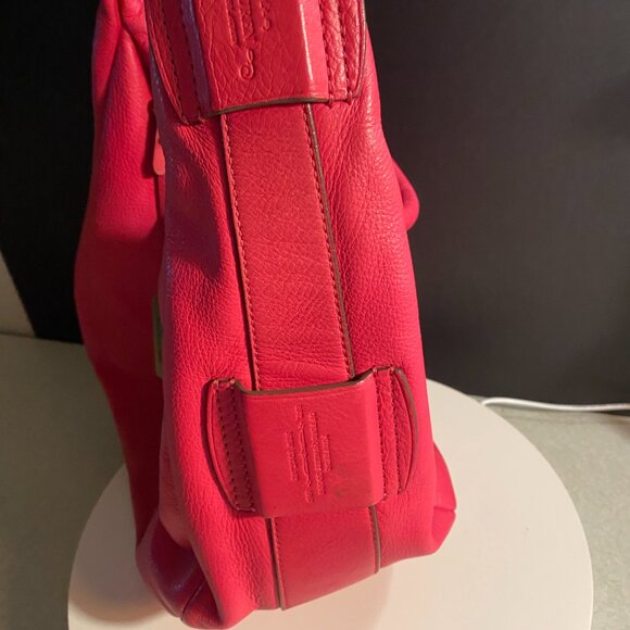 Ralph Lauren Pebbled Leather Shoulder Bag - Hot Pink - Brass Hardware - Picture 5 of 15